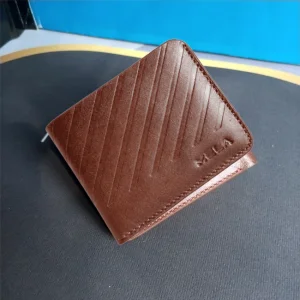 Premium Men's Pure Leather Wallet – Brown Embossed Design